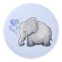 Prachtige blauwe harten Elephants Baby Boy Nursery