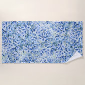 Prachtige blauwe hortensia's - bloemenpatroon strandlaken (Voorkant)