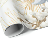 Prachtige Blauwe Kerstmis Bloemen Cadeaupapier (Rol Hoek)