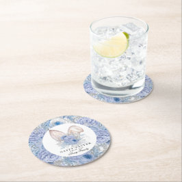 Prachtige blauwe Paarse Waterverf Pasen Ronde Kartonnen Onderzetter