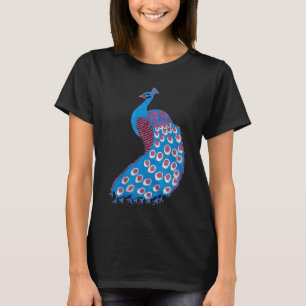 Prachtige blauwe pauw t-shirt
