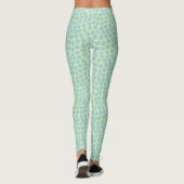 Prachtige blauwe thee en groene Polka Dot Pattern Leggings (Achterkant)
