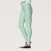 Prachtige blauwe thee en groene Polka Dot Pattern Leggings (Links)