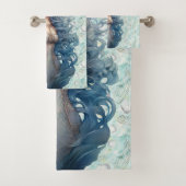 Prachtige Blauwharige Meermin  Bad Handdoek (Insitu)
