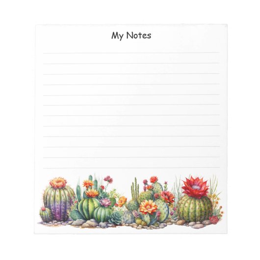 Prachtige bloeiende cactussen notitieblok (Voorkant)