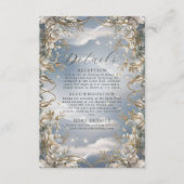 Prachtige bloemen geaccentueerd met gouden bruilof informatiekaartje (Voorkant)