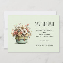 Prachtige bloemen in potten in zachte shabby stijl