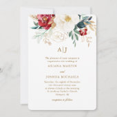 Prachtige Bloemen Kerstbruiloft Kaart (Voorkant)