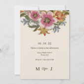 Prachtige  bloemenvogel waterverf bruiloft kaart (Achterkant)