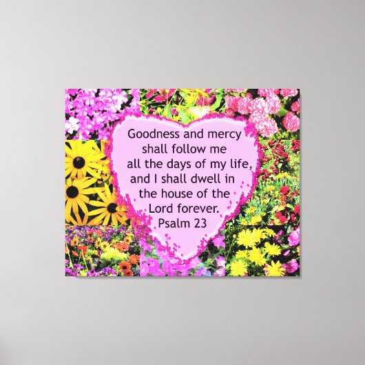 PRACHTIGE BLOEMIGE PSALM 23 ONTWERP CANVAS AFDRUK (Voorkant)