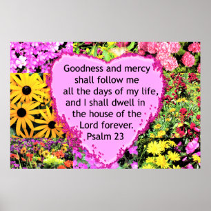 PRACHTIGE BLOEMIGE PSALM 23 ONTWERP POSTER