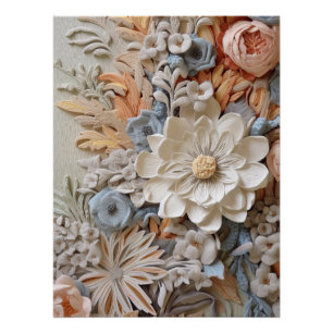 Prachtige bloemige Victoriaans elegante bloemen Perfect Poster