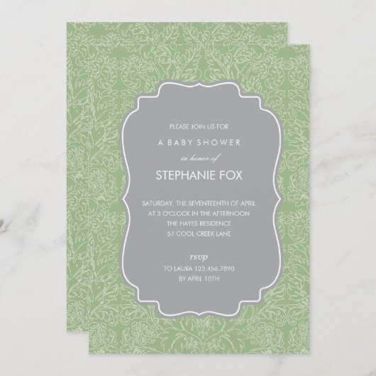 Prachtige bloemrijke feestelijke uitnodiging (sali (Voorkant / Achterkant)