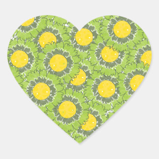 Prachtige bloesems hart vormige Sticker - Groen