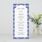 Prachtige Blue & White Baroque Wedding Menu Suite (Staand voorkant)