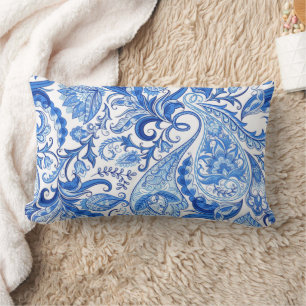 Prachtige Blue White Floral Paisley Art Pattern Kussen
