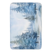 Prachtige Blue Winter Bossen Scene Badmat (Voorkant Verticaal)