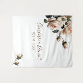 Prachtige Blush Beige Oil Roos Bruiloft Wandkleed (Voorkant (horizontaal))