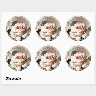 Prachtige Blush Beige Olie Roze Bruiloft Candle Ronde Sticker