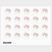 Prachtige Blush Bloemen Bruiloft Ronde Sticker (Vel)