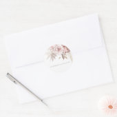Prachtige Blush Bloemen Bruiloft Ronde Sticker (Envelop)