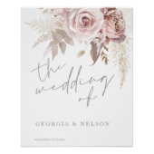 Prachtige Blush Bloemen Groot Bruiloft Poster Teke Perfect Poster (Voorkant)
