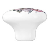 Prachtige blush en witte bloemen keramische knop (Zijkant)