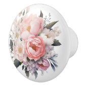 Prachtige blush en witte bloemen keramische knop (Rechts)