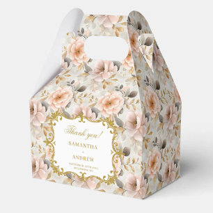Prachtige Blush Gouden Bloemen Trouwen Dank u Box Bedankdoosjes