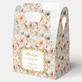 Prachtige Blush Gouden Bloemen Trouwen Dank u Box Bedankdoosjes (Geopend)