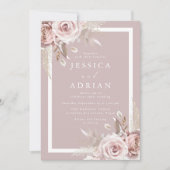 Prachtige Blush Roses bruiloft Kaart (Voorkant)