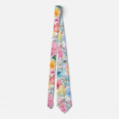 Prachtige Blush Roze Bloemen Rozen Patroon Stropdas (Achterkant)