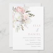 Prachtige Blush & White Floral Wedding Kaart (Voorkant)