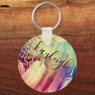 Prachtige Boho Bohemian Style Dreamcatcher veren Sleutelhanger