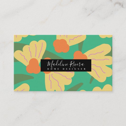 Prachtige Bold Floral Designer Visitekaartje (Voorkant)