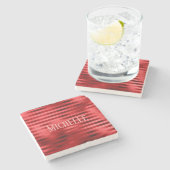 Prachtige bordeaux stenen onderzetter (Zijkant)