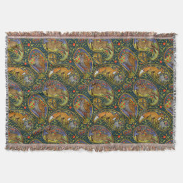 Prachtige bosachtige wezens schilderij gooien deken