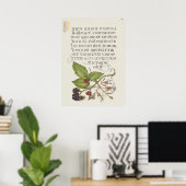 Prachtige  Botanische illustratie Poster (Thuiskantoor)