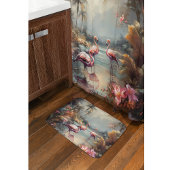 prachtige  botanische schilderflamingos badmat