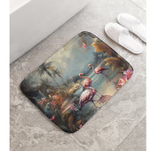 prachtige  botanische schilderflamingos badmat