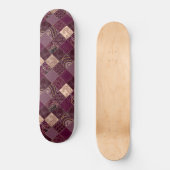Prachtige Bourgogne Wine Paars Diamond Patchwork Skateboard (Voorkant)