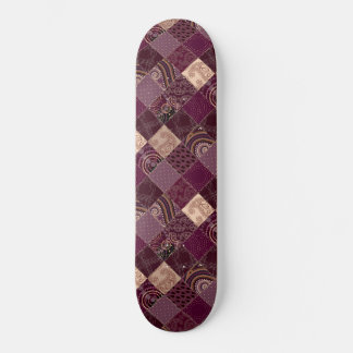 Prachtige Bourgogne Wine Paars Diamond Patchwork Skateboard