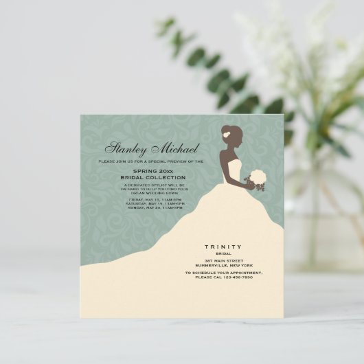 Prachtige Bride Trunk Show uitnodiging (Staand voorkant)