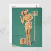 Prachtige  Briefkaart van het meisje (Voorkant / Achterkant)