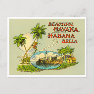 Prachtige briefkaart van het vintage-reisje Havana