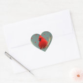 Prachtige Bright Red Cardinal, een sticker tot vre (Envelop)