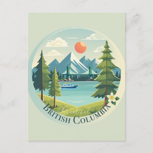 Prachtige British Columbia Briefkaart (Voorkant)
