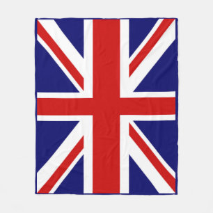 Prachtige Britse vlag de union jack Blauwe lijst Fleece Deken