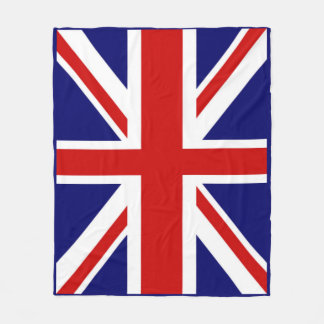 Prachtige Britse vlag de union jack Blauwe lijst Fleece Deken