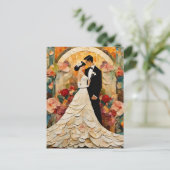 Prachtige bruid en bruidegom Collage Briefkaart (Staand voorkant)